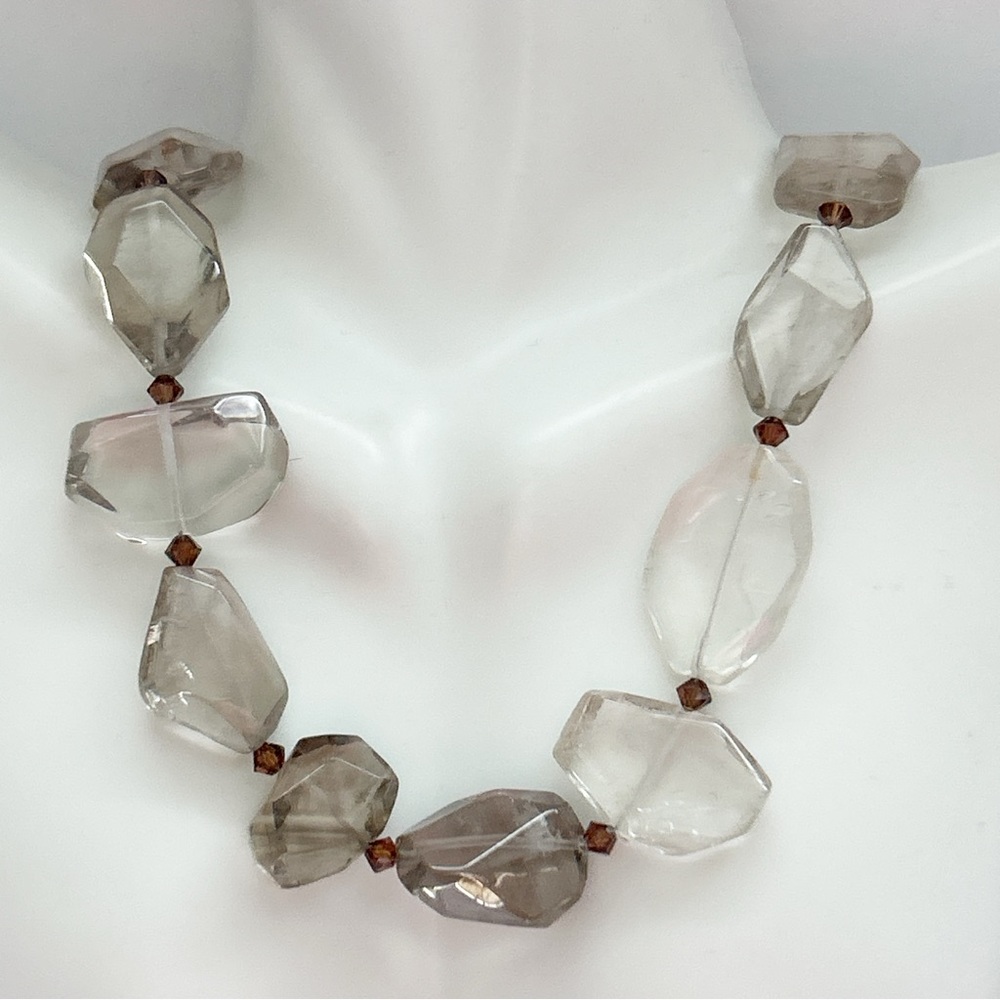 Chunky Quartz Statement Sterling Silver Necklace - image 1